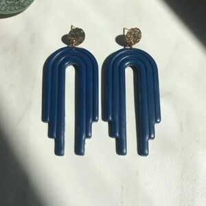 Blue Geometric Earrings